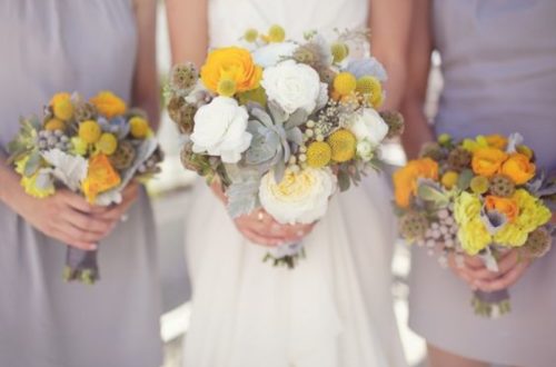 Yellow and grey wedding